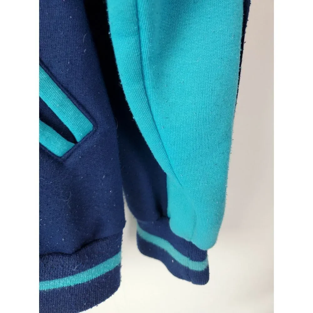 VTG Nike Rugby Union 1987 Snap Button‎ Varsity Bomber Jacket Blue XL LS HN
